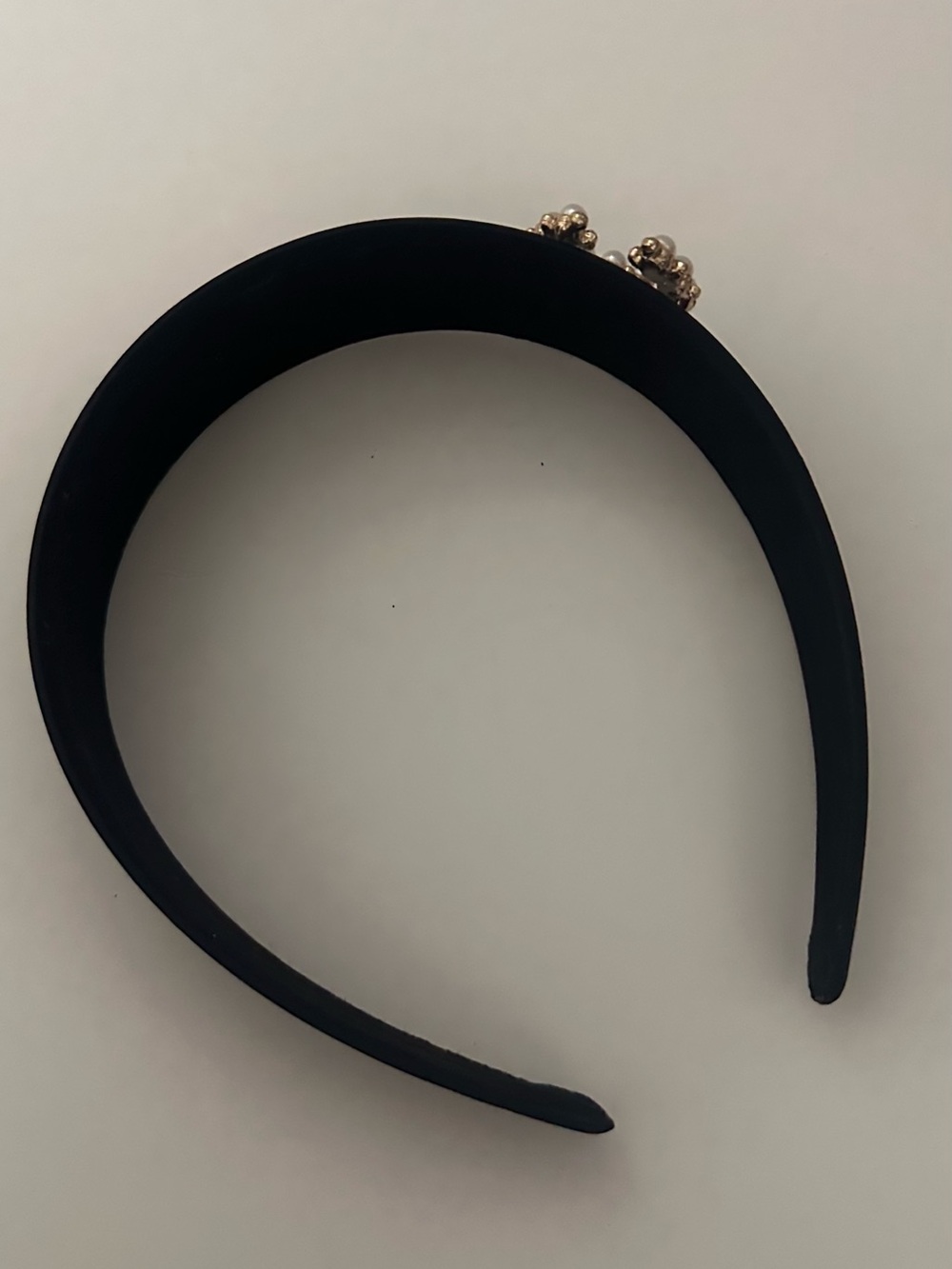 Black Headband with Gold Bead Accent - Women's Accessory